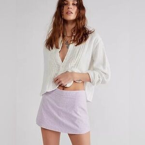 Free People Big Dreams Lavender Gingham Skort Size 8